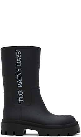 Black Reboot Rainy Days Boots - Off-White