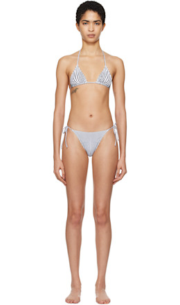 Black & White 'The Pinstripe Body Morphing' Bikini - Jean Paul Gaultier