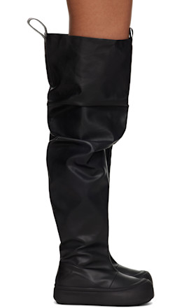 Black Thigh High Fisherman Tall Boots - YUME YUME