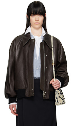 Brown Shelman Leather Jacket - KHAITE