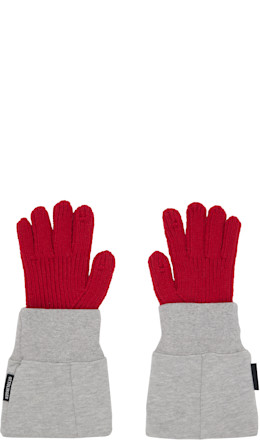 Red & Gray Deconstructed Sleeve Glove