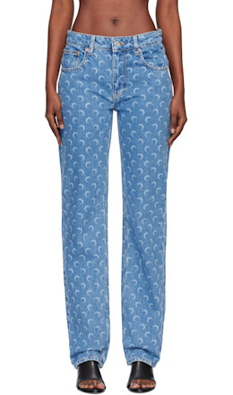 Blue Moon Laser Denim Straight Jeans - Marine Serre