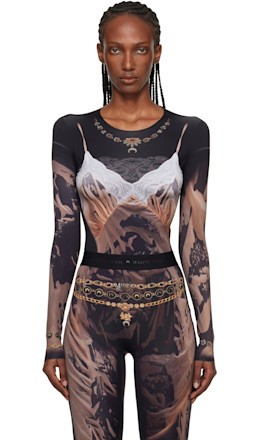 SSENSE Exclusive Black Wet Nuisette Printed Jersey LS T-shirt - Marine Serre