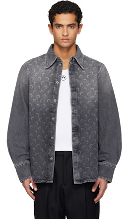 Gray Moon Laser LS Denim Shirt - Marine Serre