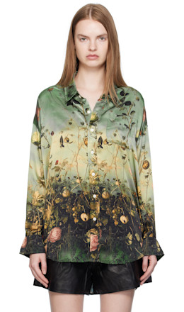 Green Drop Neck Shirt - R13