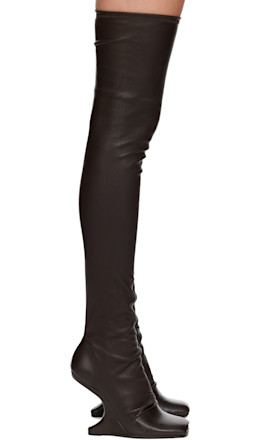 Brown Concordians Cantilever 11 Tall Boots - Rick Owens Lilies