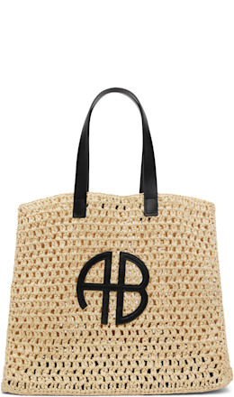 Beige & Black Large Rio Tote - ANINE BING