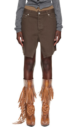 Brown Display Denim Skirt - August Barron