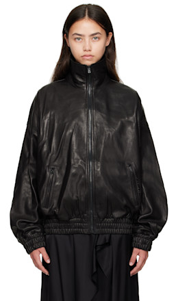 Black Zip Leather Jacket - Acne Studios