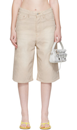 Beige Coated Denim Shorts - Acne Studios
