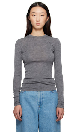 Gray Fine Merino Longsleeve T-shirt