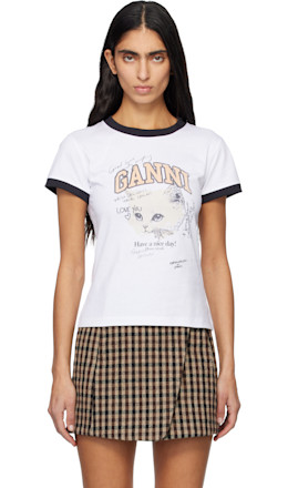 White Cropped Kitty T-shirt White Cropped Kitty T-shirt