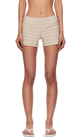 Beige Lucky Stripe Shorts - Fruity Booty