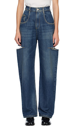 Blue Cut-Out Jeans Blue Cut-Out Jeans