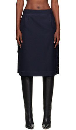 Navy Reverse Midi Skirt - Maison Margiela