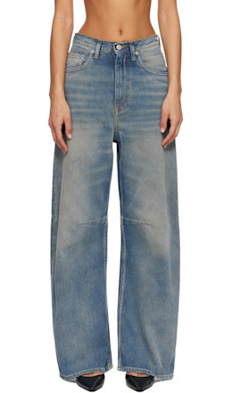 Blue Wide-Leg Jeans - MM6 Maison Margiela