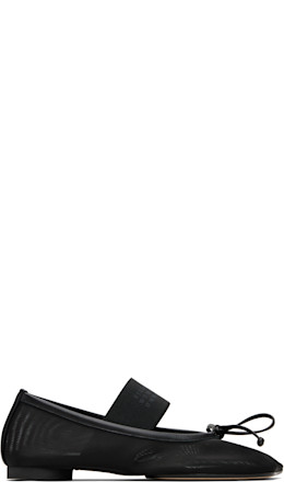 Black Anatomic Numeric Ballerina Flats - MM6 Maison Margiela