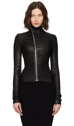 Black Concordians Gary Leather Jacket - Rick Owens