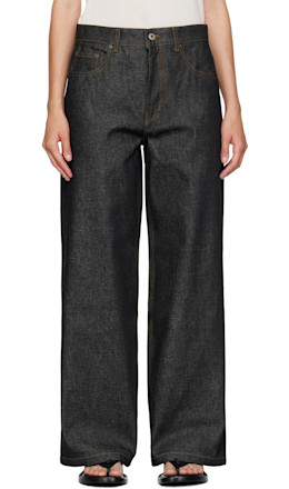 Indigo Rigid Semi Wide Jeans