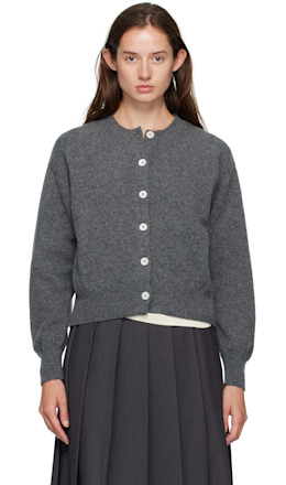 Gray Ada Crewneck Cardigan - &Daughter