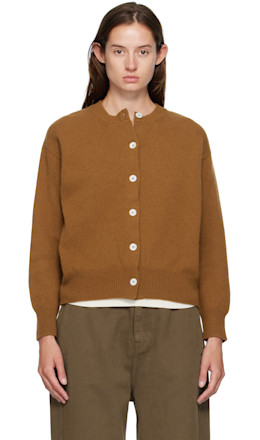 Brown Ada Crewneck Cardigan Brown Ada Crewneck Cardigan