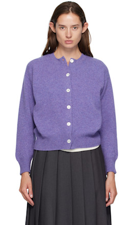 Purple Ada Crewneck Cardigan Purple Ada Crewneck Cardigan