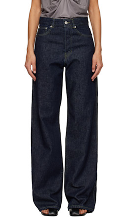 Blue Leather Patch Jeans Blue Leather Patch Jeans