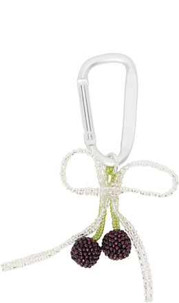 Silver Dark Cherry Bow Carabiner Keychain - Pura Utz