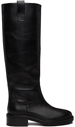 Black Henry Leather Knee-High Boots