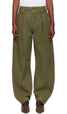 Khaki Twisted Seam Trousers Khaki Twisted Seam Trousers