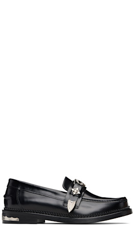 Black Polished Leather Loafers - Toga Pulla