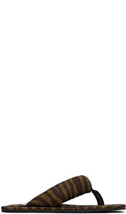 Khaki & Brown Indie Flip-Flops - The Attico