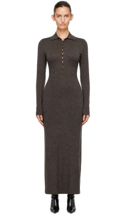 Brown 'The Merino Polo' Maxi Dress Brown 'The Merino Polo' Maxi Dress