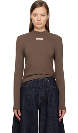 Brown 'The Gros Grain' Long-Sleeve T-shirt Brown 'The Gros Grain' Long-Sleeve T-shirt
