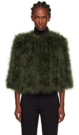 Green Short Feather Jacket - Yves Salomon