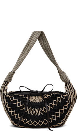 Beige & Black Fortune Croissant Filt Bag - LEMAIRE