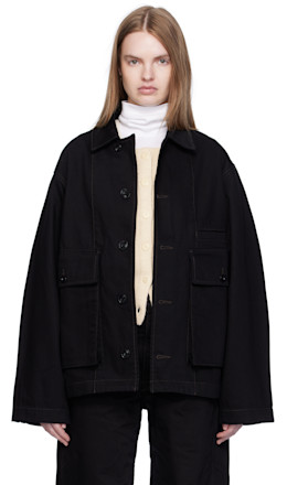 Black Boxy Denim Jacket - LEMAIRE