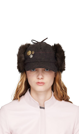 Brown Faux-Fur Earflap Cap - OPEN YY