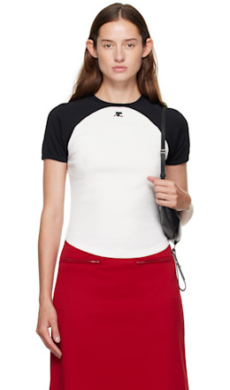 White & Black Circle Contrast T-shirt White & Black Circle Contrast T-shirt