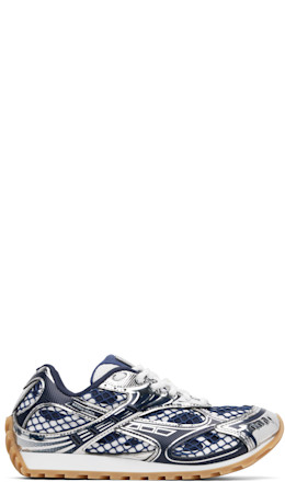Navy & Silver Orbit Sneakers - Bottega Veneta