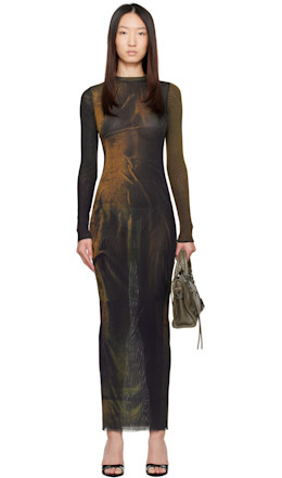 SSENSE Exclusive Green Printed Acid Water Maxi Dress - Jean Paul Gaultier
