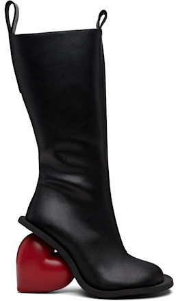 Black & Red Love Tall Boots - YUME YUME