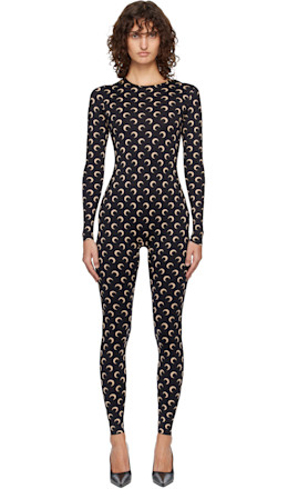 Black Recycled Jersey Moon Jumpsuit - Marine Serre