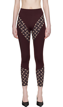 Burgundy Athleisure Moon Insert Leggings - Marine Serre