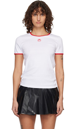 White Moon Logo Bicolor Baby Fit T-shirt - Marine Serre