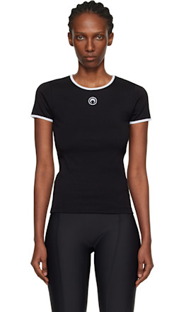 Black Moon Logo Bicolor Baby Fit T-shirt - Marine Serre