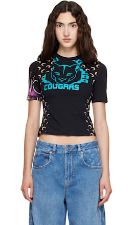 Black Regenerated Graphic Jersey Baby Fit T-shirt - Marine Serre