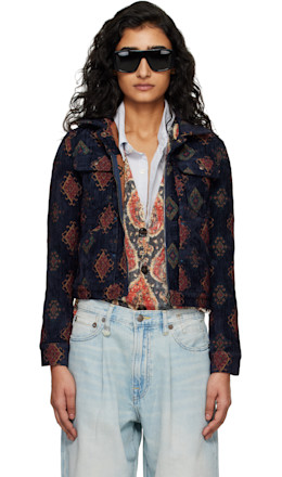 Navy Relaxed Trucker Jacket - R13