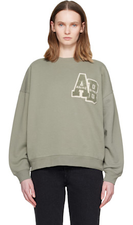 Green Miles Letterman Sweatshirt - ANINE BING