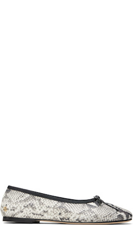 White & Black Jamie Ballerina Flats - ANINE BING